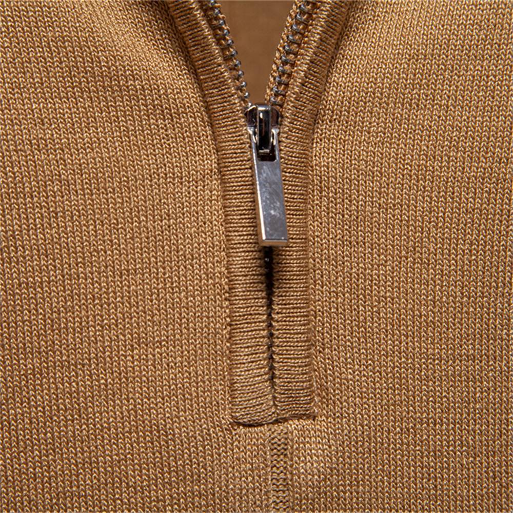 AIOPESON Polo deportivo con cremallera de color sólido para hombre, polo social