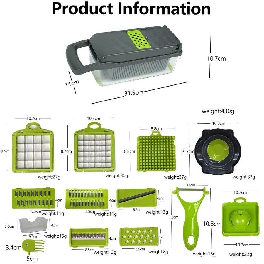 Picadora de verduras multifuncional 14 en 1