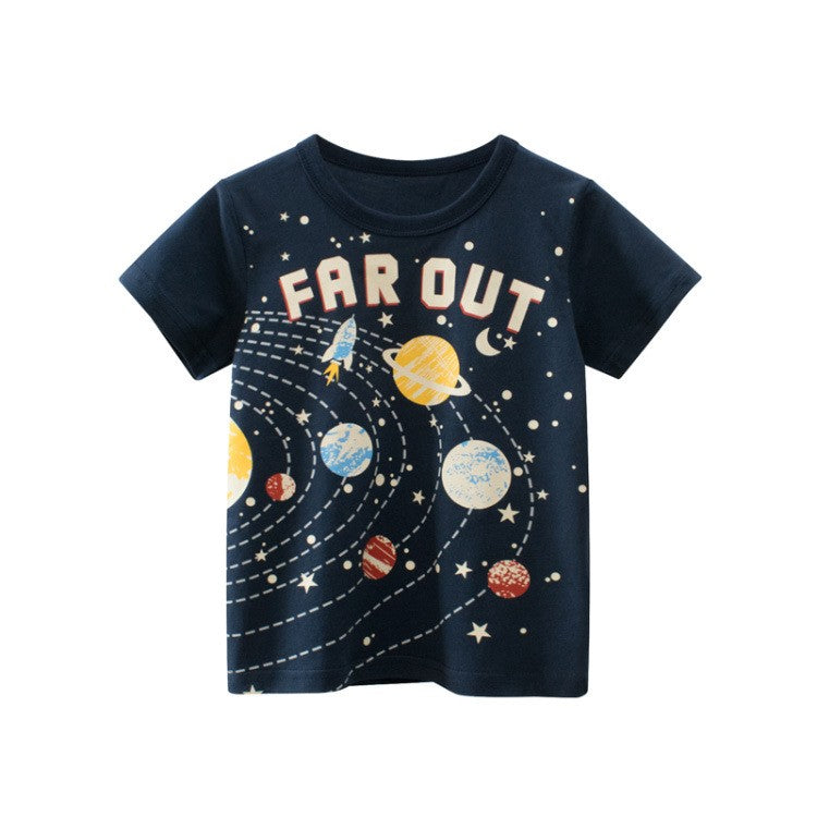 Playera de niños marino con estampado de FAR OUT