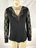 Blusa de Encajes Manga Larga Para Mujer