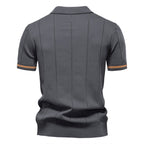 AIOPESON Polo deportivo con cremallera de color sólido para hombre, polo social