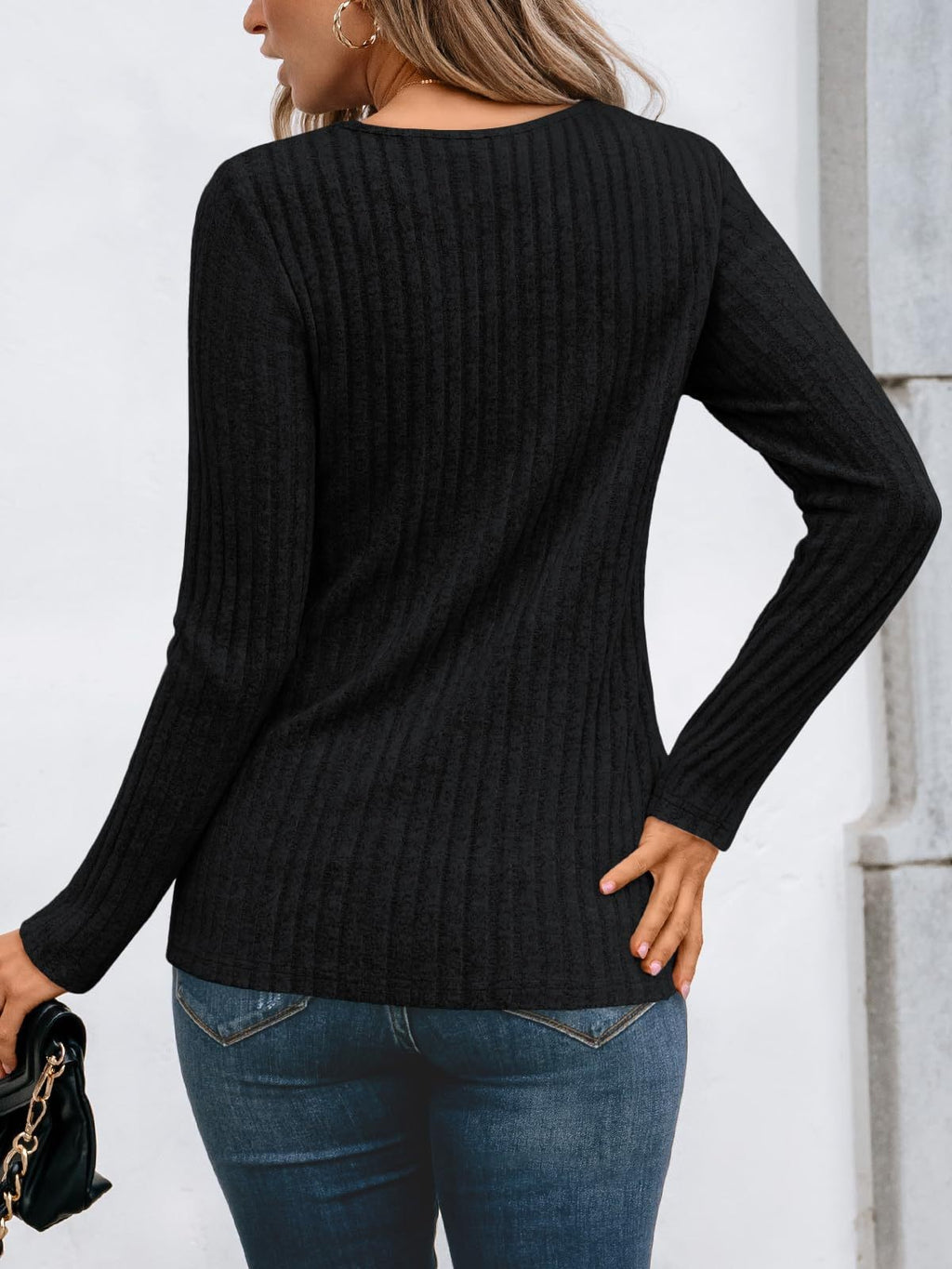 Blusa Holgada de Manga Larga Con Detalles de Encaje Para Mujer