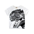 Playera blanca de niños con estampado de dinosaurios