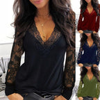 Blusa de Encajes Manga Larga Para Mujer