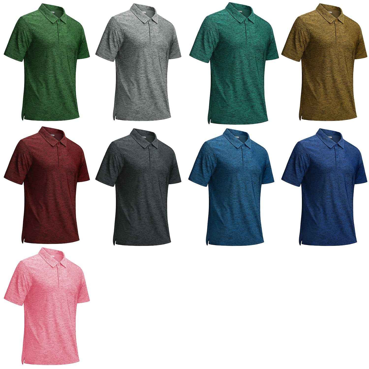 Playera polo jaspeado para hombre TACVASEN