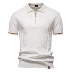 AIOPESON Polo deportivo con cremallera de color sólido para hombre, polo social