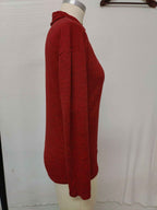Polos de manga larga a la moda informal para mujer, jersey informal con solapa y