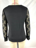 Blusa de Encajes Manga Larga Para Mujer