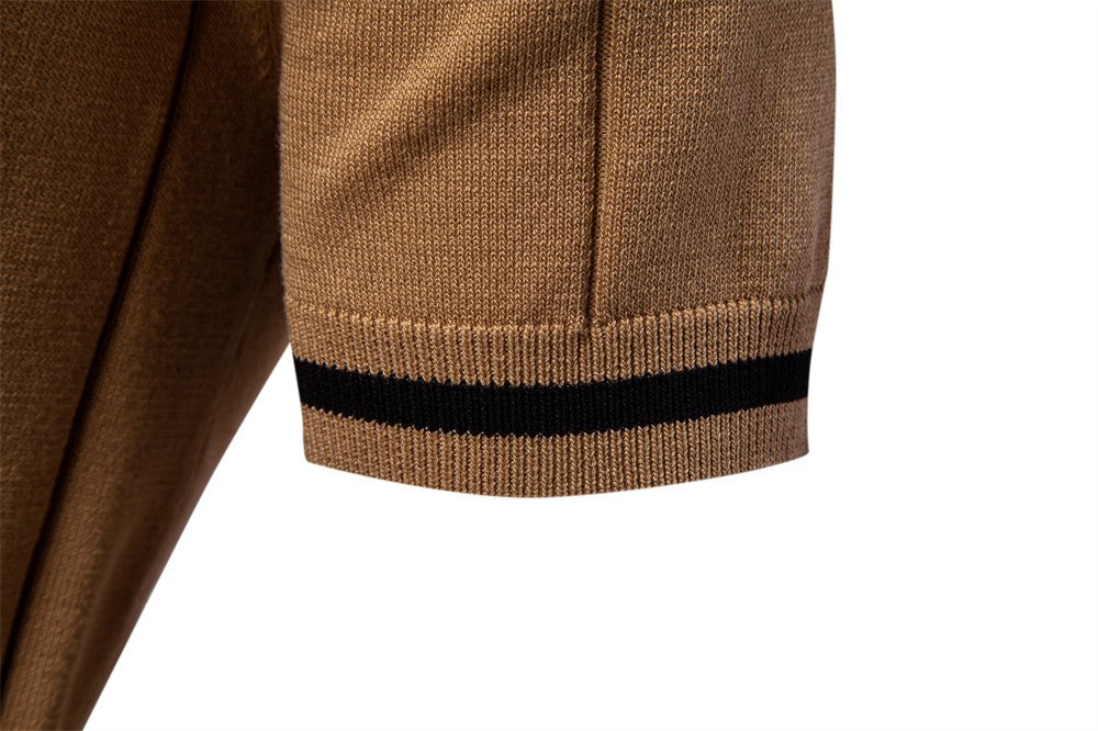 AIOPESON Polo deportivo con cremallera de color sólido para hombre, polo social