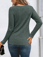Blusa Holgada de Manga Larga Con Detalles de Encaje Para Mujer