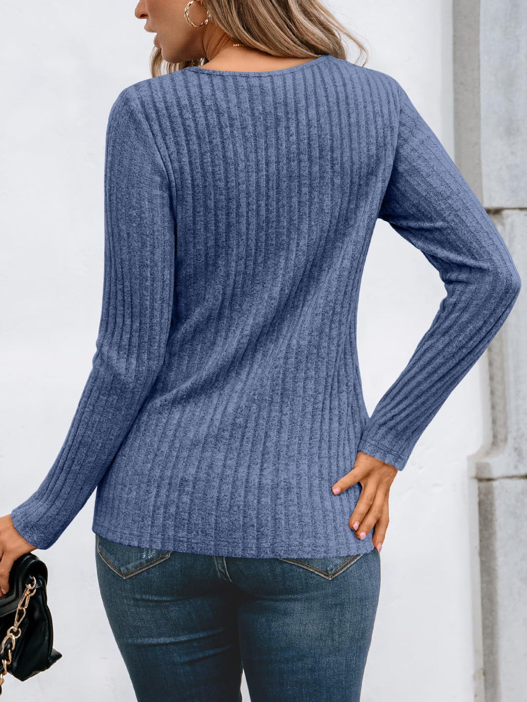 Blusa Holgada de Manga Larga Con Detalles de Encaje Para Mujer