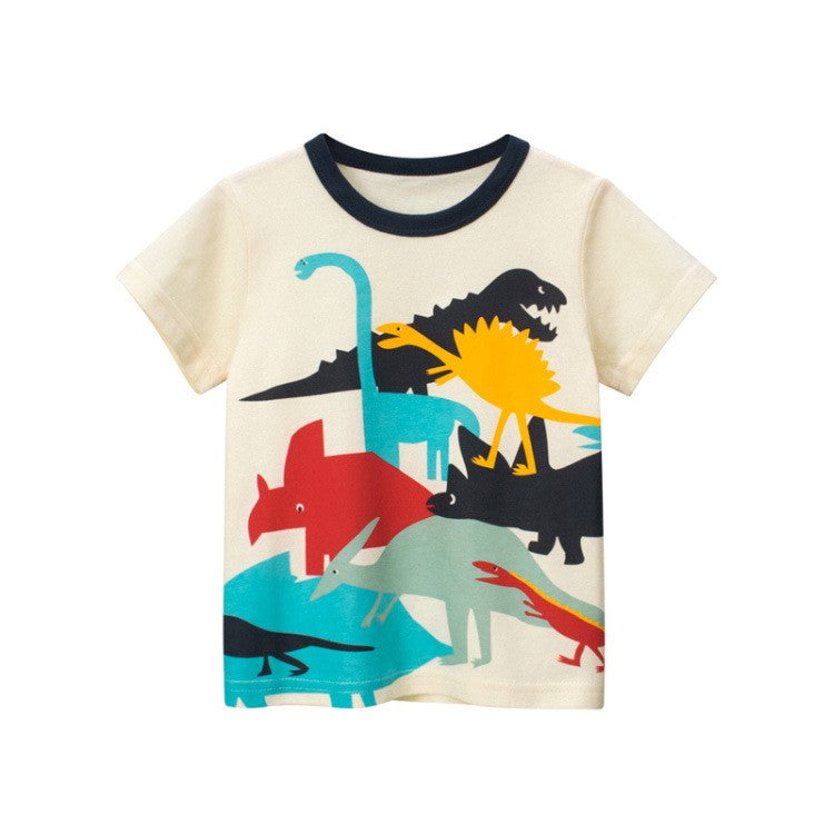 Playera de niños con estampado de dinosaurios de colores