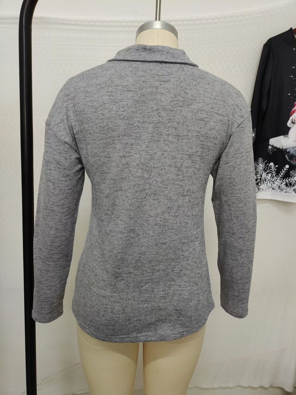 Polo de Manga Larga Informal para Mujer con Cremallera