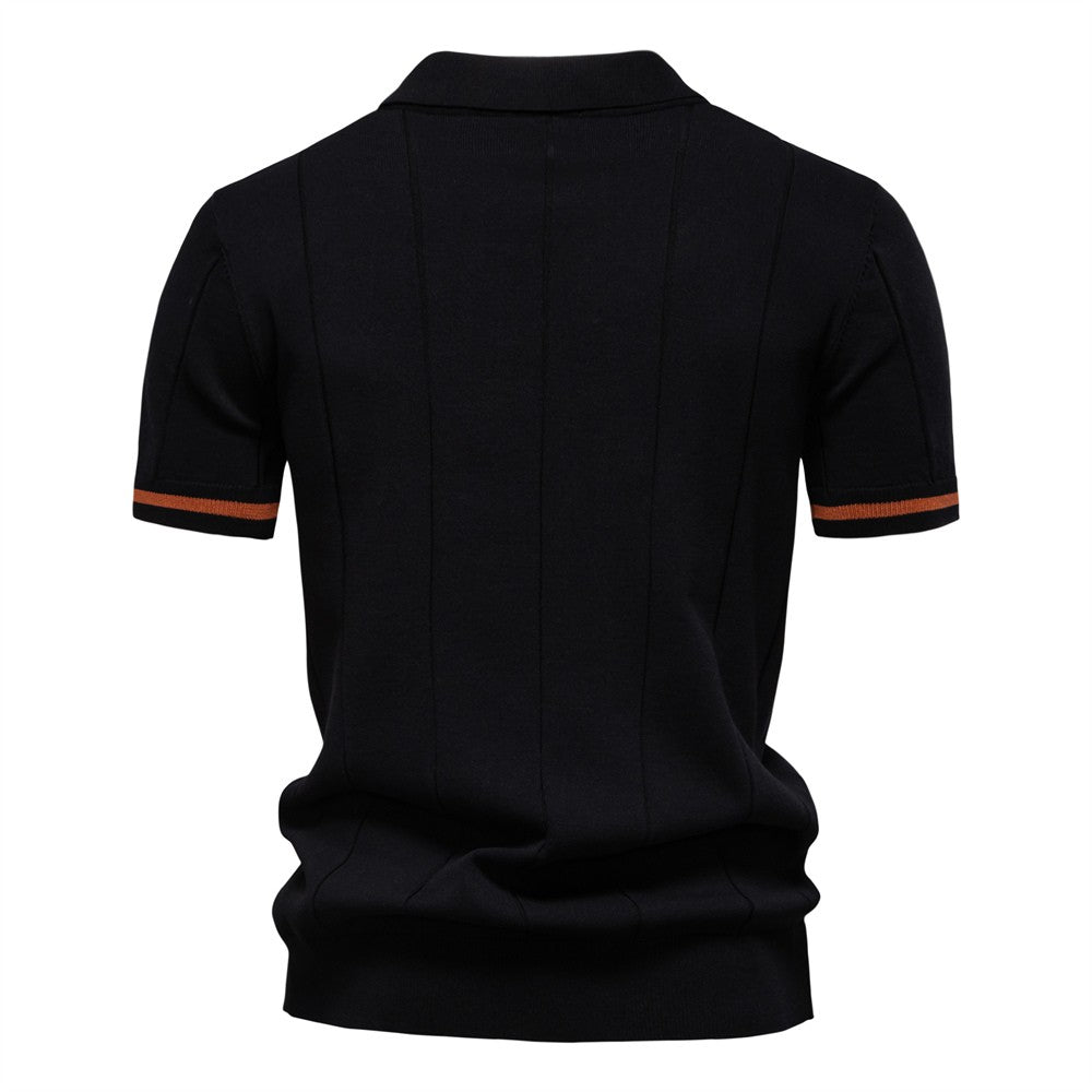 AIOPESON Polo deportivo con cremallera de color sólido para hombre, polo social
