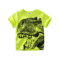 Playera de niños verde con estampado de dinosaurio