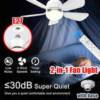 Ventilador de techo 2 en 1 de 16 pulgadas con luz, ventilador con Control remoto
