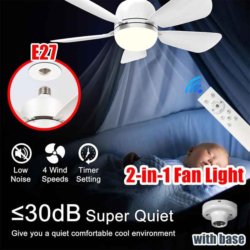 Ventilador de techo 2 en 1 de 16 pulgadas con luz, ventilador con Control remoto