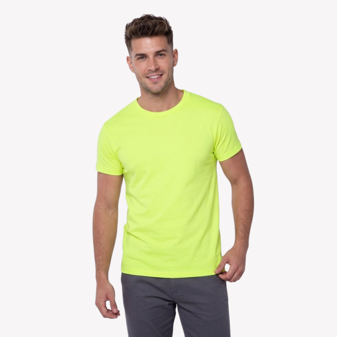 Playera Esencial Manga Corta Para Hombre Color Amarillo Neón