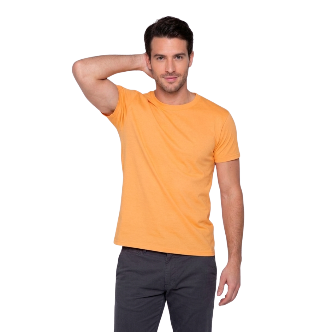 Playera Esencial Manga Corta Para Hombre Color Naranja Neón