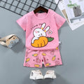 Conjunto de short y playera para niños con estampado de conejo