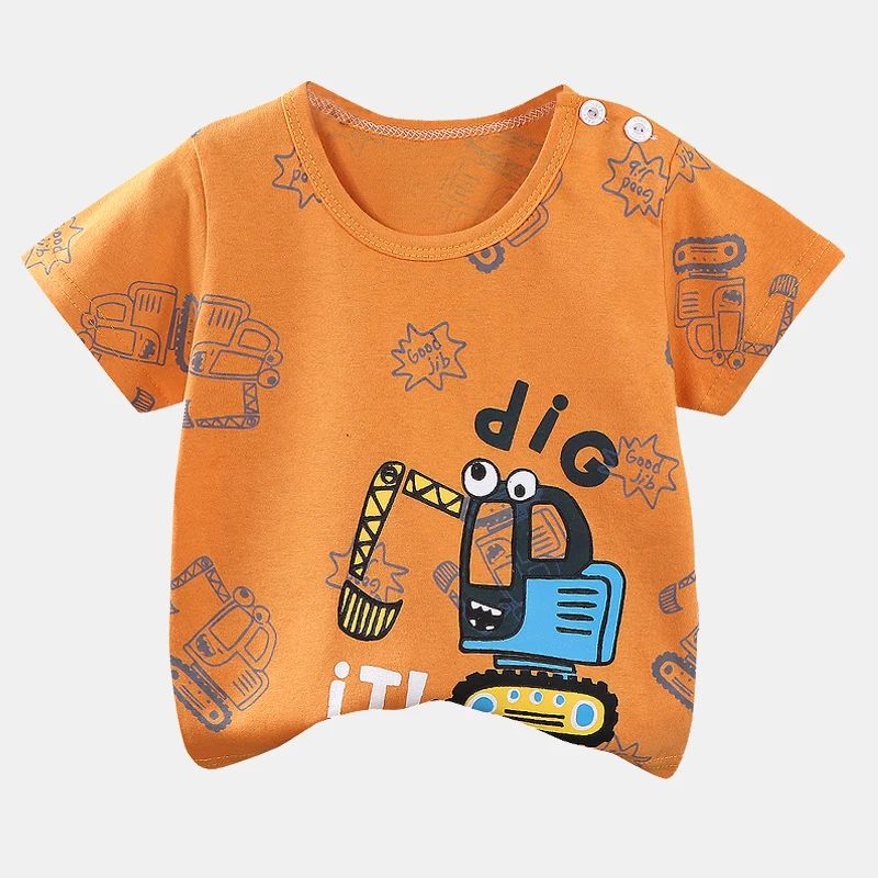 Playera para niños con estampado de maquinaria
