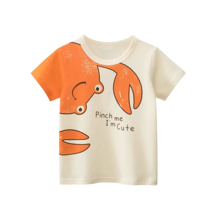 Playera de manga corta para niños con estampado de cangrejo