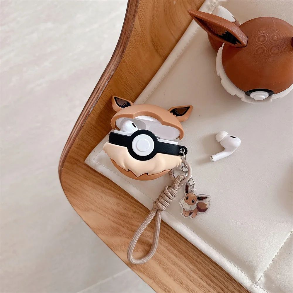 Funda Para Airpods 4, 2, 3, 1 Pro, 3, 2, Pokébola Pokemon Eevee