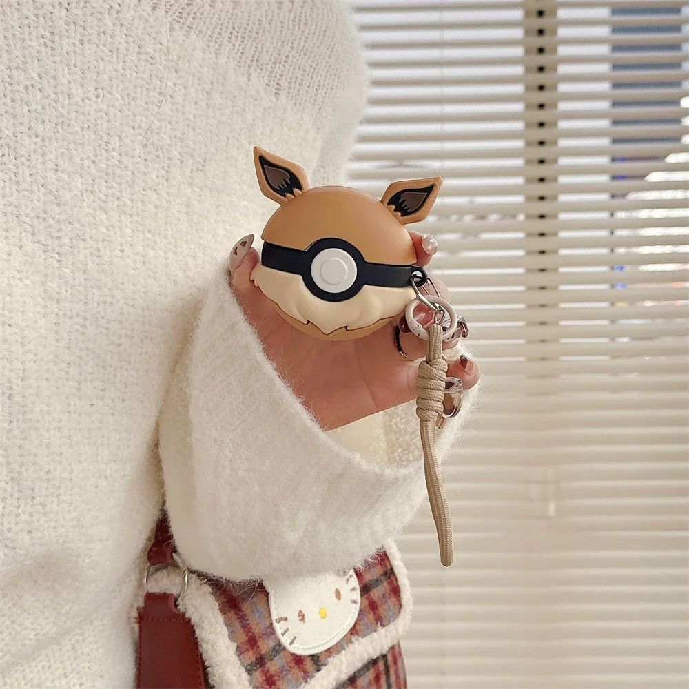 Funda Para Airpods 4, 2, 3, 1 Pro, 3, 2, Pokébola Pokemon Eevee
