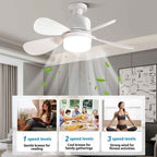Ventilador de techo 2 en 1 de 16 pulgadas con luz, ventilador con Control remoto
