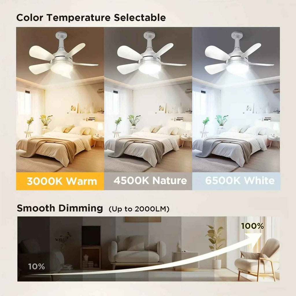 Ventilador de techo 2 en 1 de 16 pulgadas con luz, ventilador con Control remoto