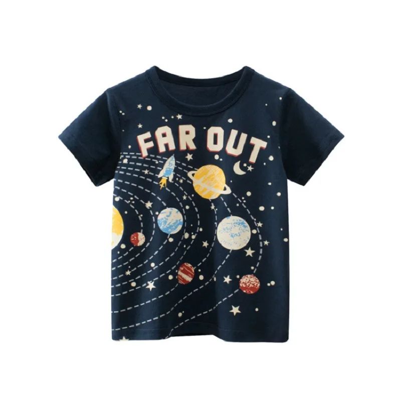 Playera de manga corta para niños con diseño FAR OUT