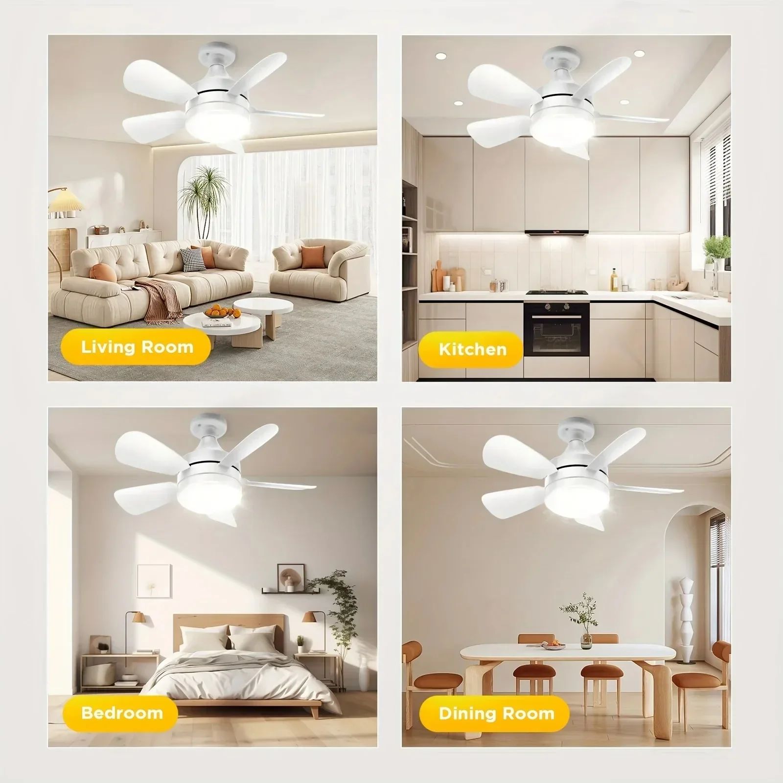 Ventilador de techo 2 en 1 de 16 pulgadas con luz, ventilador con Control remoto