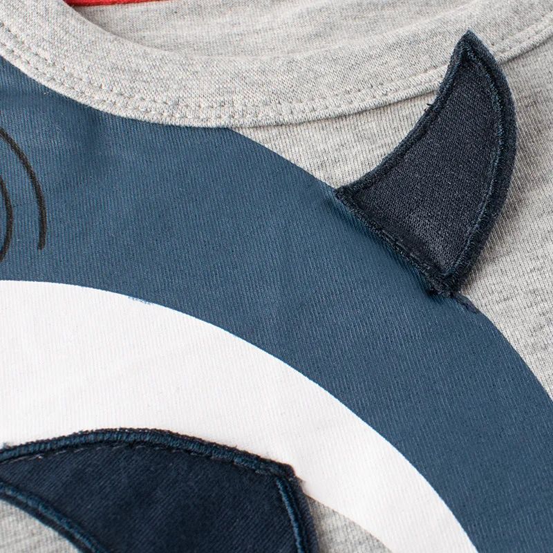 Playera de Manga Corta Para Niños Con Estampado de Tiburon