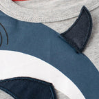 Playera de Manga Corta Para Niños Con Estampado de Tiburon