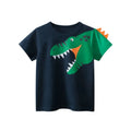 Playera de manga corta para niños con estampado de dinosaurio