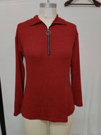 Polo de Manga Larga Informal para Mujer con Cremallera