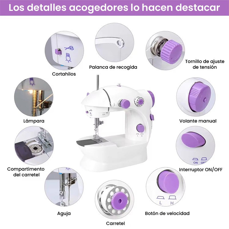 Mini máquina de coser totalmente automático