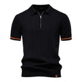 AIOPESON Polo deportivo con cremallera de color sólido para hombre, polo social