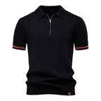 AIOPESON Polo deportivo con cremallera de color sólido para hombre, polo social