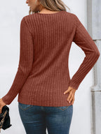 Blusa Holgada de Manga Larga Con Detalles de Encaje Para Mujer