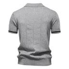 AIOPESON Polo deportivo con cremallera de color sólido para hombre, polo social
