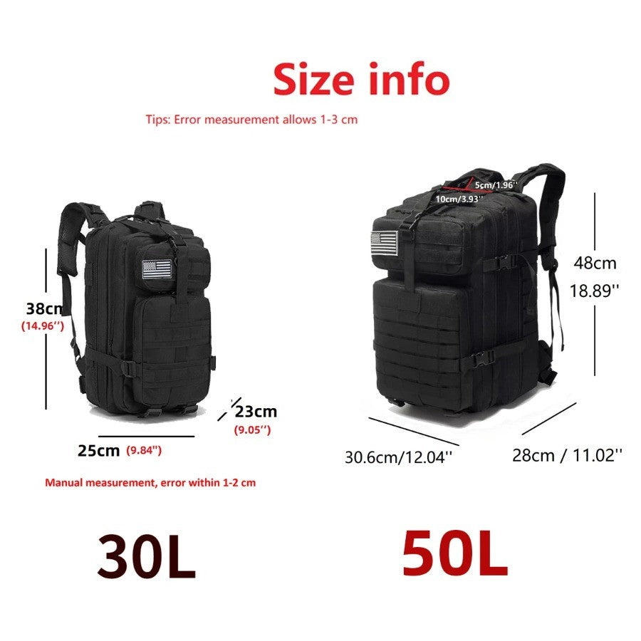 30L/50L 1000D Nylon impermeable Trekking pesca caza bolsa mochila mochilas al ai