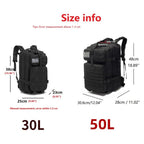 30L/50L 1000D Nylon impermeable Trekking pesca caza bolsa mochila mochilas al ai