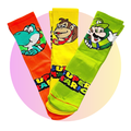 Calcetas de Super Mario, Yoshi, Donkey Kong y Luigi