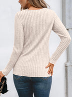 Blusa Holgada de Manga Larga Con Detalles de Encaje Para Mujer
