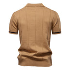 AIOPESON Polo deportivo con cremallera de color sólido para hombre, polo social