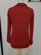 Polo de Manga Larga Informal para Mujer con Cremallera