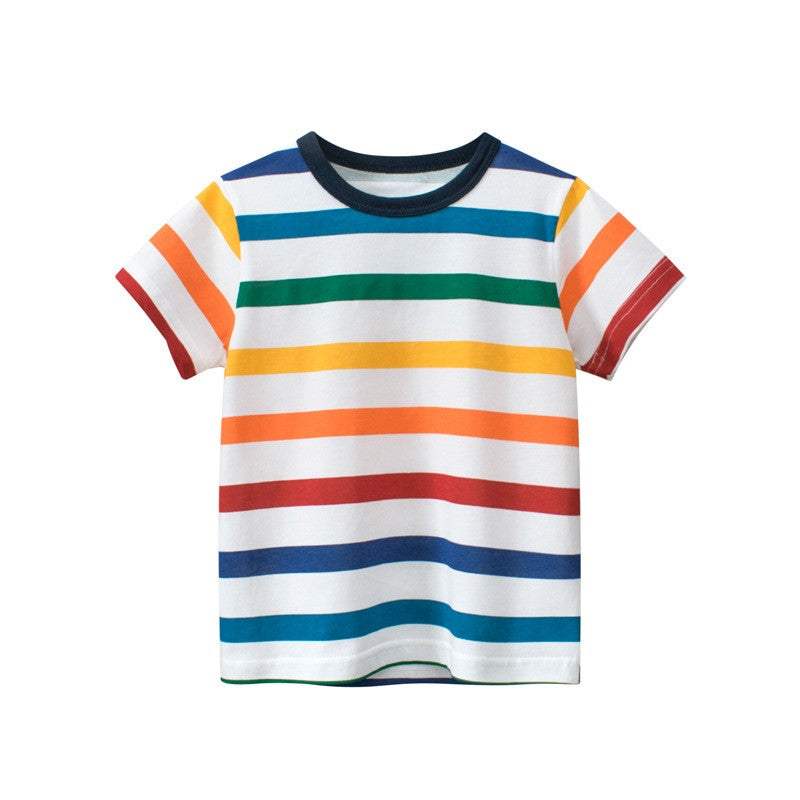 Playera de niños con diseño de rallas de colores