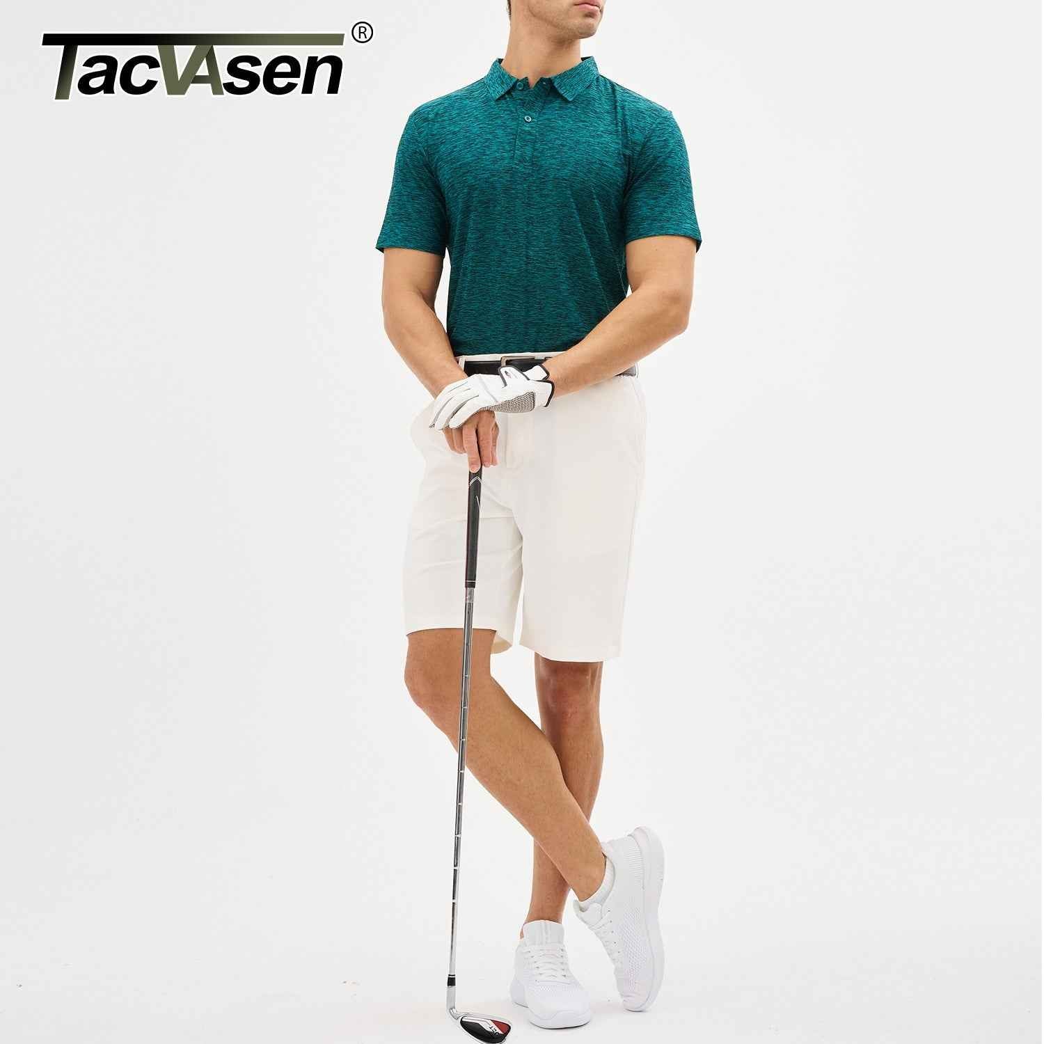 Playera polo jaspeado para hombre TACVASEN