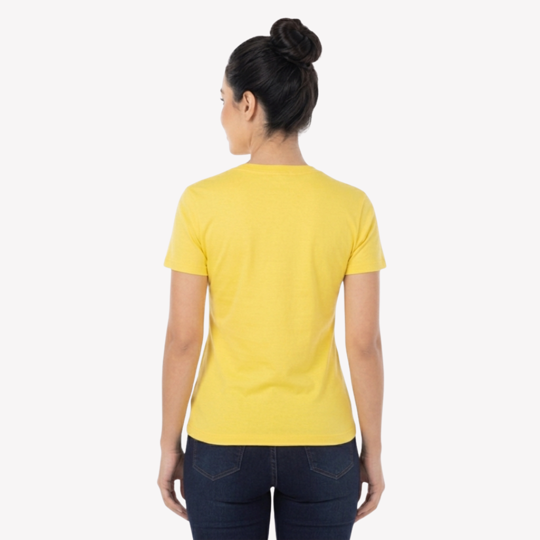 Playera Esencial Manga Corta Para Mujer Color Canario